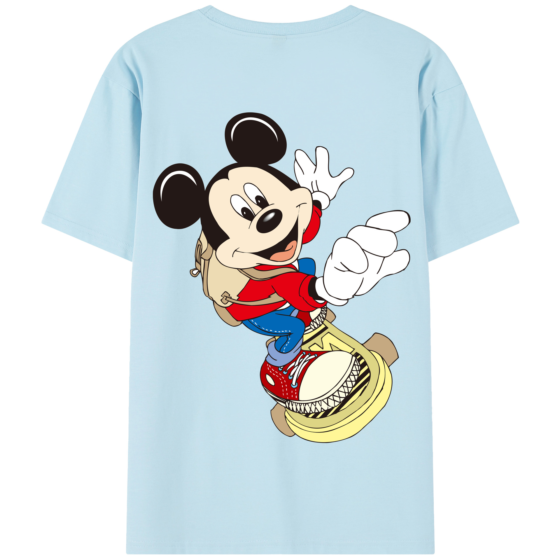 （画像用） ミッキーマウス Mickey Mouse 綿100％半袖Tシャツ（背面プリント）